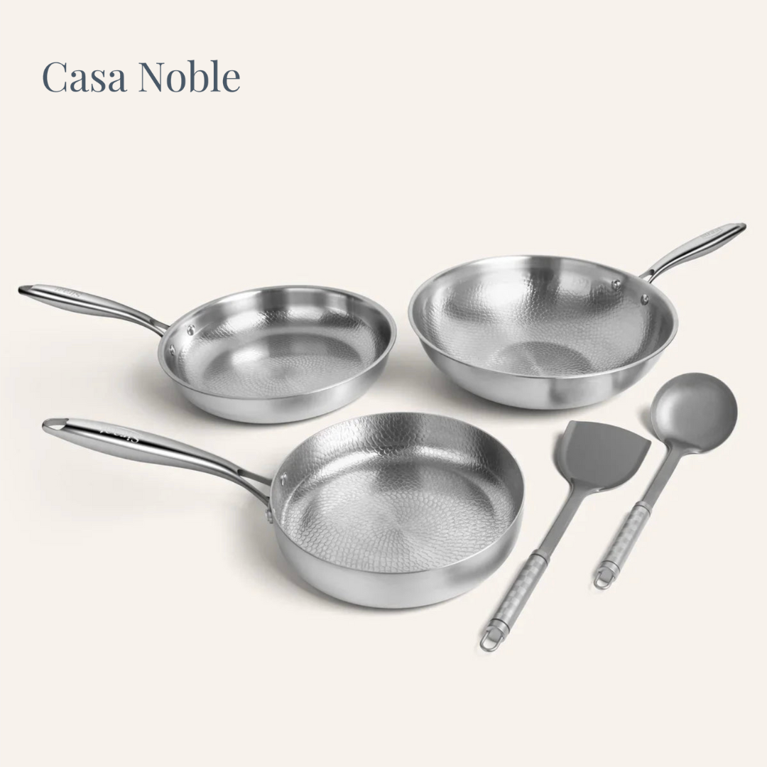 Juego de utensilios de cocina de titanio martillado Pro